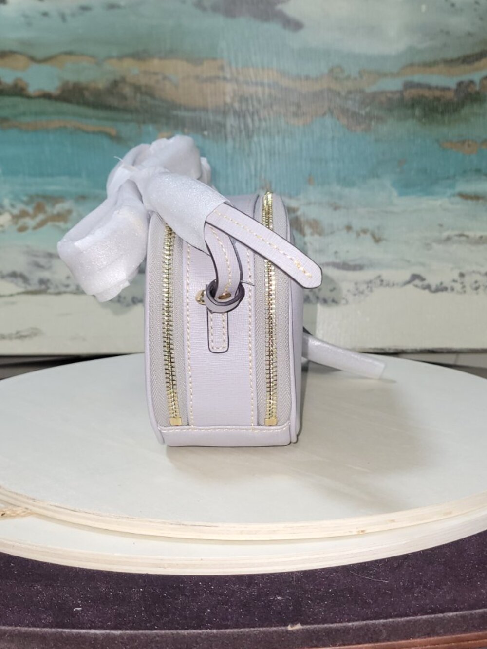 Dooney & Bourke Sawyer Crossbody -Gray Saffiano Leather Crossbody   [Item #HL15] - Picture 6 of 16